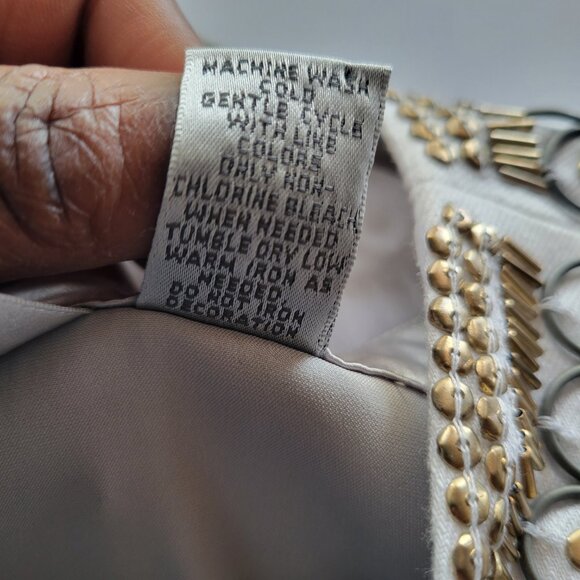 CHICO’s TOP BEADED LILO SILVER MEDALLION JACKET W/Silver Tunic (Size: 2) - Picture 16 of 16